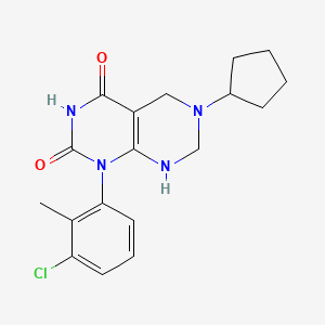 1-(3-chloro-2-methylphenyl)-6-cyclopentyl-5,6,7,8-tetrahydropyrimido[4,5-d]pyrimidine-2,4(1H,3H)-dione