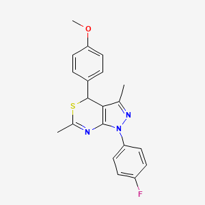 1-(4-Fluorophenyl)-4-(4-methoxyphenyl)-3,6-dimethyl-1,4-dihydropyrazolo[3,4-d][1,3]thiazine