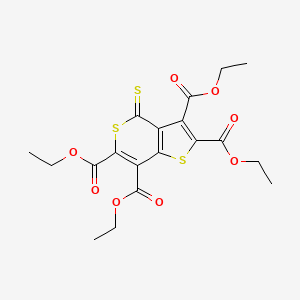 molecular formula C19H20O8S3 B11469077 tetraethyl 4-thioxo-4H-thieno[3,2-c]thiopyran-2,3,6,7-tetracarboxylate 