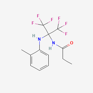 N-{1,1,1,3,3,3-hexafluoro-2-[(2-methylphenyl)amino]propan-2-yl}propanamide