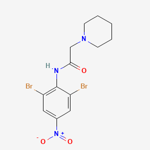 molecular formula C13H15Br2N3O3 B11469105 N-(2,6-dibromo-4-nitrophenyl)-2-(piperidin-1-yl)acetamide 