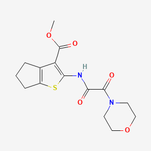 molecular formula C15H18N2O5S B11469112 Methyl 2-[2-(morpholin-4-yl)-2-oxoacetamido]-4H,5H,6H-cyclopenta[b]thiophene-3-carboxylate 