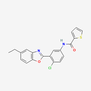 molecular formula C20H15ClN2O2S B11469122 N-[4-chloro-3-(5-ethyl-1,3-benzoxazol-2-yl)phenyl]thiophene-2-carboxamide 