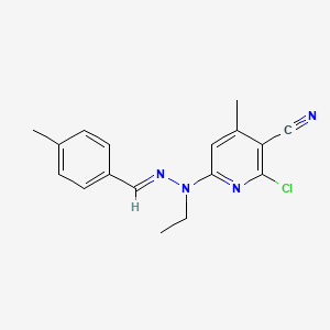 molecular formula C17H17ClN4 B11469135 2-chloro-6-[(2E)-1-ethyl-2-(4-methylbenzylidene)hydrazinyl]-4-methylpyridine-3-carbonitrile 