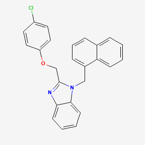 molecular formula C25H19ClN2O B11469140 2-[(4-chlorophenoxy)methyl]-1-(naphthalen-1-ylmethyl)-1H-benzimidazole 