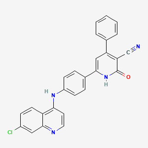 molecular formula C27H17ClN4O B11469143 6-{4-[(7-Chloroquinolin-4-yl)amino]phenyl}-2-oxo-4-phenyl-1,2-dihydropyridine-3-carbonitrile 