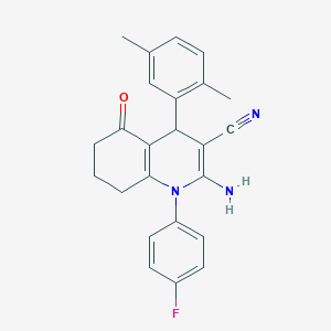 2-Amino-4-(2,5-dimethylphenyl)-1-(4-fluorophenyl)-5-oxo-1,4,5,6,7,8-hexahydroquinoline-3-carbonitrile