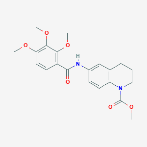 molecular formula C21H24N2O6 B11469161 methyl 6-{[(2,3,4-trimethoxyphenyl)carbonyl]amino}-3,4-dihydroquinoline-1(2H)-carboxylate 