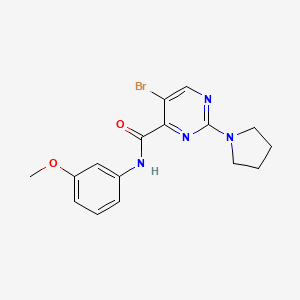 molecular formula C16H17BrN4O2 B11469163 5-bromo-N-(3-methoxyphenyl)-2-(pyrrolidin-1-yl)pyrimidine-4-carboxamide 