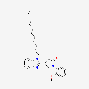 molecular formula C30H41N3O2 B11469176 4-(1-dodecyl-1H-benzimidazol-2-yl)-1-(2-methoxyphenyl)pyrrolidin-2-one 