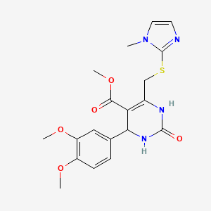 methyl 4-(3,4-dimethoxyphenyl)-6-{[(1-methyl-1H-imidazol-2-yl)sulfanyl]methyl}-2-oxo-1,2,3,4-tetrahydropyrimidine-5-carboxylate