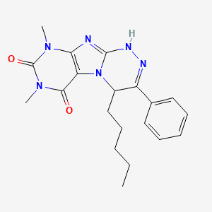 molecular formula C20H24N6O2 B11469214 7,9-dimethyl-4-pentyl-3-phenyl-1,4-dihydro[1,2,4]triazino[3,4-f]purine-6,8(7H,9H)-dione 