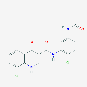 molecular formula C18H13Cl2N3O3 B11469224 N-[5-(acetylamino)-2-chlorophenyl]-8-chloro-4-hydroxyquinoline-3-carboxamide 