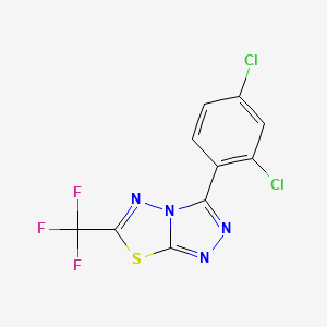 molecular formula C10H3Cl2F3N4S B11469228 3-(2,4-Dichlorophenyl)-6-(trifluoromethyl)[1,2,4]triazolo[3,4-b][1,3,4]thiadiazole 