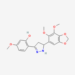 2-[5-(6,7-dimethoxy-1,3-benzodioxol-5-yl)-4,5-dihydro-1H-pyrazol-3-yl]-5-methoxyphenol