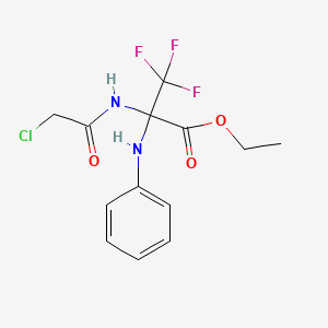 Propanoic acid, 2-[(2-chloroacetyl)amino]-3,3,3-trifluoro-2-(phenylamino)-, ethyl ester