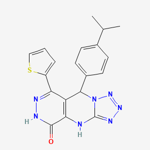 8-(4-propan-2-ylphenyl)-10-thiophen-2-yl-2,4,5,6,7,11,12-heptazatricyclo[7.4.0.03,7]trideca-1(9),3,5,10-tetraen-13-one