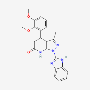 1-(1H-benzimidazol-2-yl)-4-(2,3-dimethoxyphenyl)-3-methyl-1,4,5,7-tetrahydro-6H-pyrazolo[3,4-b]pyridin-6-one