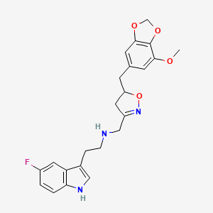 2-(5-fluoro-1H-indol-3-yl)-N-({5-[(7-methoxy-1,3-benzodioxol-5-yl)methyl]-4,5-dihydro-1,2-oxazol-3-yl}methyl)ethanamine