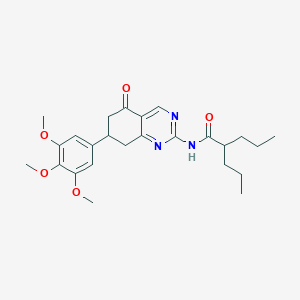 N-[5-oxo-7-(3,4,5-trimethoxyphenyl)-5,6,7,8-tetrahydroquinazolin-2-yl]-2-propylpentanamide