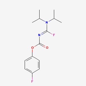 molecular formula C14H18F2N2O2 B11469302 4-fluorophenyl [(Z)-(dipropan-2-ylamino)(fluoro)methylidene]carbamate 