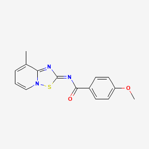 4-methoxy-N-[(2E)-8-methyl-2H-[1,2,4]thiadiazolo[2,3-a]pyridin-2-ylidene]benzamide