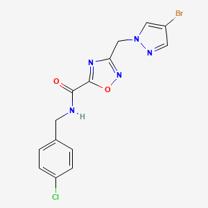 3-[(4-bromo-1H-pyrazol-1-yl)methyl]-N-(4-chlorobenzyl)-1,2,4-oxadiazole-5-carboxamide