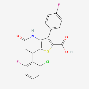 7-(2-Chloro-6-fluorophenyl)-3-(4-fluorophenyl)-5-oxo-4,5,6,7-tetrahydrothieno[3,2-b]pyridine-2-carboxylic acid