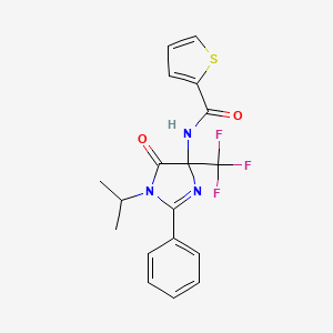 N-[5-oxo-2-phenyl-1-(propan-2-yl)-4-(trifluoromethyl)-4,5-dihydro-1H-imidazol-4-yl]thiophene-2-carboxamide