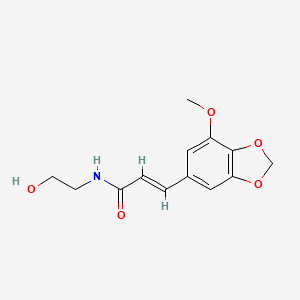 (2E)-N-(2-hydroxyethyl)-3-(7-methoxy-1,3-benzodioxol-5-yl)prop-2-enamide