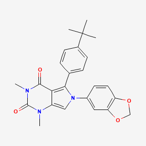 molecular formula C25H25N3O4 B11469433 6-(1,3-benzodioxol-5-yl)-5-(4-tert-butylphenyl)-1,3-dimethyl-1H-pyrrolo[3,4-d]pyrimidine-2,4(3H,6H)-dione 