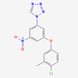 molecular formula C14H10ClN5O3 B11469439 1-[3-(4-chloro-3-methylphenoxy)-5-nitrophenyl]-1H-tetrazole 