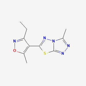 molecular formula C10H11N5OS B11469468 6-(3-Ethyl-5-methyl-1,2-oxazol-4-yl)-3-methyl[1,2,4]triazolo[3,4-b][1,3,4]thiadiazole 