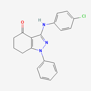 3-[(4-chlorophenyl)amino]-1-phenyl-1,5,6,7-tetrahydro-4H-indazol-4-one