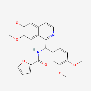 molecular formula C25H24N2O6 B11469503 N-[(6,7-dimethoxyisoquinolin-1-yl)(3,4-dimethoxyphenyl)methyl]furan-2-carboxamide 