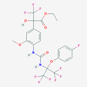 Ethyl 3,3,3-trifluoro-2-[4-({[1,1,1,3,3,3-hexafluoro-2-(4-fluorophenoxy)propan-2-yl]carbamoyl}amino)-3-methoxyphenyl]-2-hydroxypropanoate