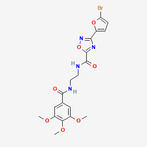 molecular formula C19H19BrN4O7 B11469525 3-(5-bromofuran-2-yl)-N-(2-{[(3,4,5-trimethoxyphenyl)carbonyl]amino}ethyl)-1,2,4-oxadiazole-5-carboxamide 