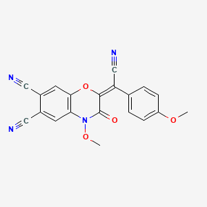 (2Z)-2-[cyano(4-methoxyphenyl)methylidene]-4-methoxy-3-oxo-3,4-dihydro-2H-1,4-benzoxazine-6,7-dicarbonitrile