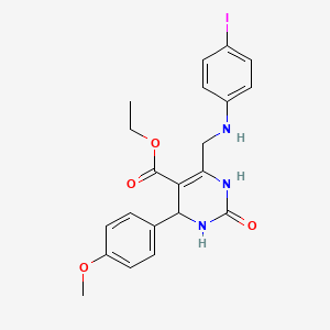 molecular formula C21H22IN3O4 B11469549 Ethyl 6-{[(4-iodophenyl)amino]methyl}-4-(4-methoxyphenyl)-2-oxo-1,2,3,4-tetrahydropyrimidine-5-carboxylate 