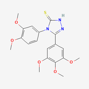 molecular formula C19H21N3O5S B11469558 4-(3,4-dimethoxyphenyl)-5-(3,4,5-trimethoxyphenyl)-4H-1,2,4-triazole-3-thiol 