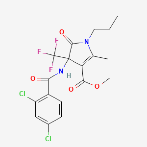 methyl 4-{[(2,4-dichlorophenyl)carbonyl]amino}-2-methyl-5-oxo-1-propyl-4-(trifluoromethyl)-4,5-dihydro-1H-pyrrole-3-carboxylate