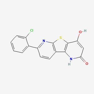 molecular formula C16H9ClN2O2S B11469579 11-(2-chlorophenyl)-6-hydroxy-8-thia-3,10-diazatricyclo[7.4.0.02,7]trideca-1(9),2(7),5,10,12-pentaen-4-one 