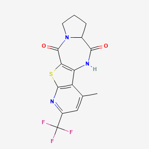 12-methyl-14-(trifluoromethyl)-17-thia-3,9,15-triazatetracyclo[8.7.0.03,7.011,16]heptadeca-1(10),11(16),12,14-tetraene-2,8-dione