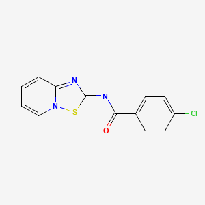 4-chloro-N-[(2E)-2H-[1,2,4]thiadiazolo[2,3-a]pyridin-2-ylidene]benzamide