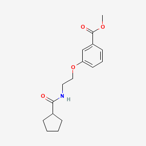 molecular formula C16H21NO4 B11469629 Methyl 3-{2-[(cyclopentylcarbonyl)amino]ethoxy}benzoate 