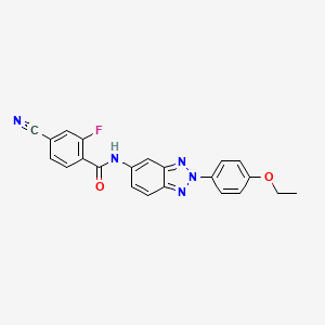 molecular formula C22H16FN5O2 B11469650 4-cyano-N-[2-(4-ethoxyphenyl)-2H-benzotriazol-5-yl]-2-fluorobenzamide 