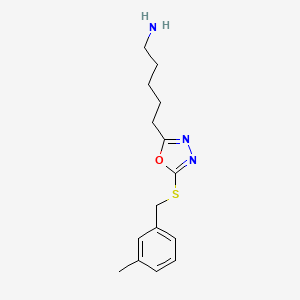 5-{5-[(3-Methylbenzyl)sulfanyl]-1,3,4-oxadiazol-2-yl}pentan-1-amine