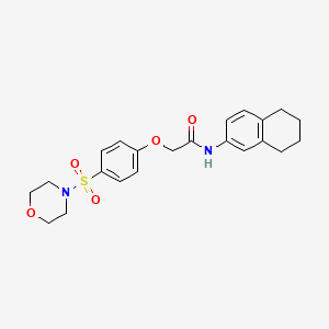 molecular formula C22H26N2O5S B11469679 2-[4-(morpholin-4-ylsulfonyl)phenoxy]-N-(5,6,7,8-tetrahydronaphthalen-2-yl)acetamide 