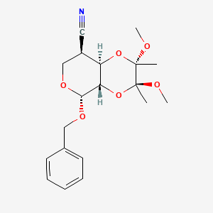 molecular formula C₁₉H₂₅NO₆ B1146970 (2S,3S,4aS,5S,8R,8aR)-2,3-二甲氧基-2,3-二甲基-5-苯甲氧基-5,7,8,8a-四氢-4aH-吡喃[3,4-b][1,4]二氧杂环-8-腈 CAS No. 1084896-40-1
