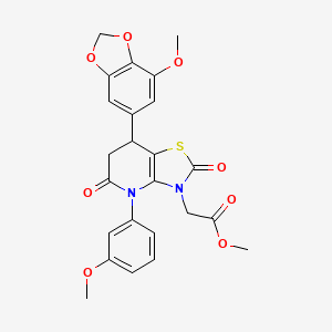 methyl [7-(7-methoxy-1,3-benzodioxol-5-yl)-4-(3-methoxyphenyl)-2,5-dioxo-4,5,6,7-tetrahydro[1,3]thiazolo[4,5-b]pyridin-3(2H)-yl]acetate